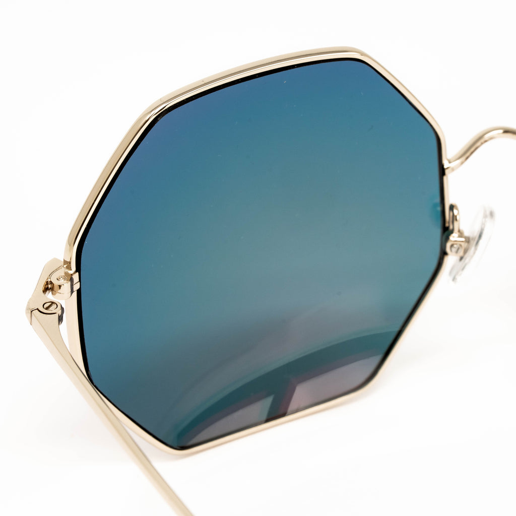 Matthew Williamson x Linda Farrow Gold Octagonal Sunglasses