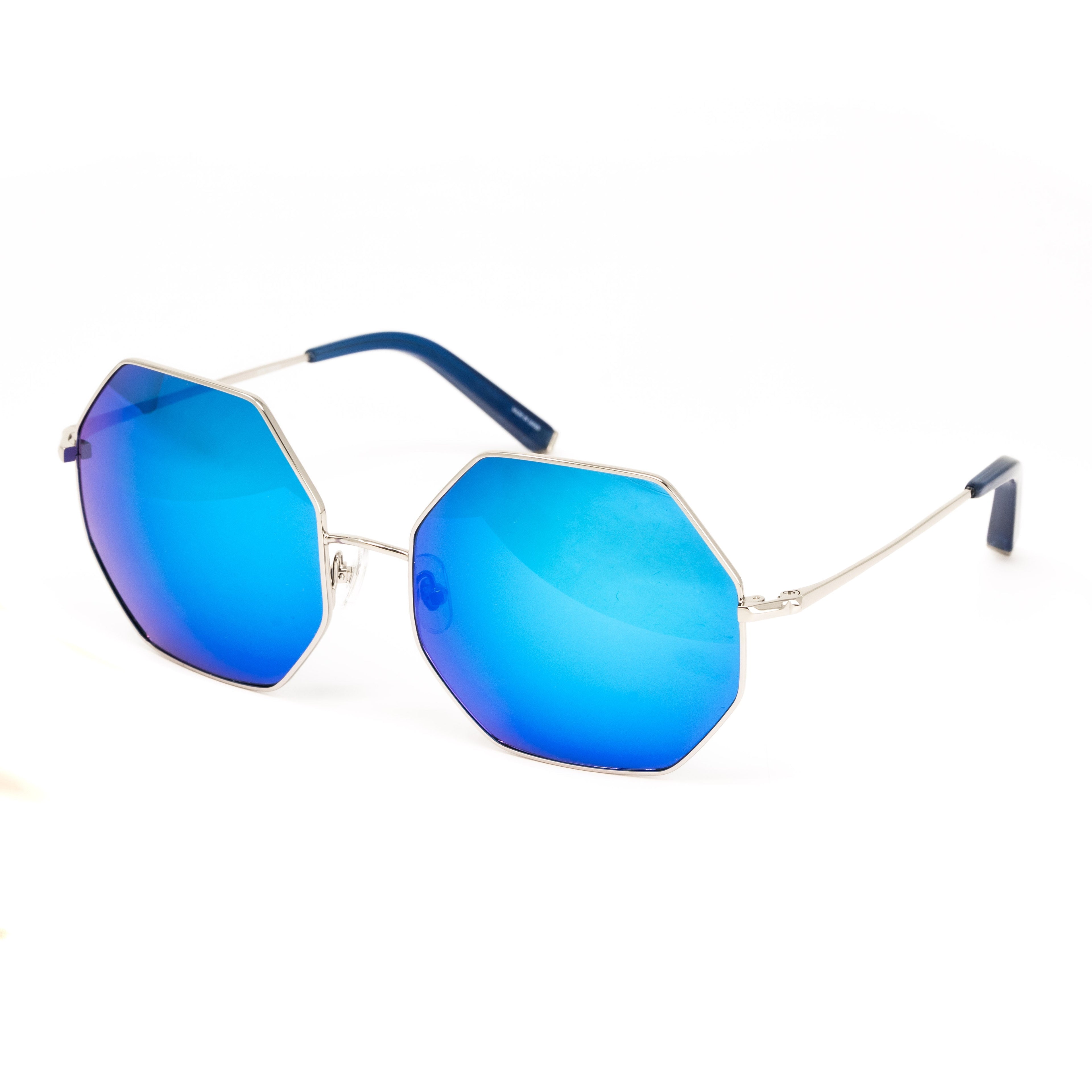 Matthew Williamson x Linda Farrow Blue octagonal Sunglasses