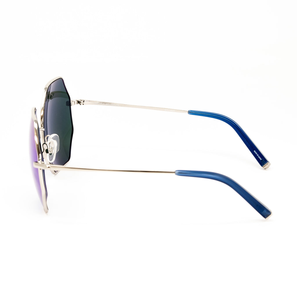 Matthew Williamson x Linda Farrow Blue octagonal Sunglasses