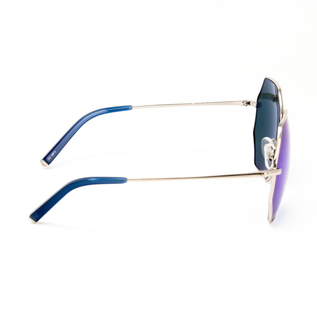 Matthew Williamson x Linda Farrow Blue octagonal Sunglasses