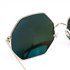 Matthew Williamson x Linda Farrow Blue octagonal Sunglasses