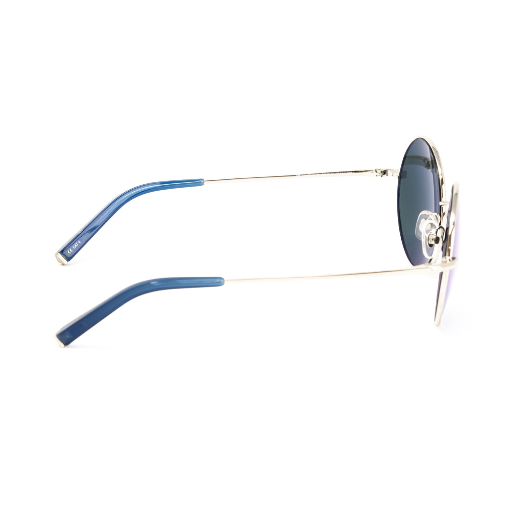 Matthew Williamson x Linda Farrow Blue Round Sunglasses