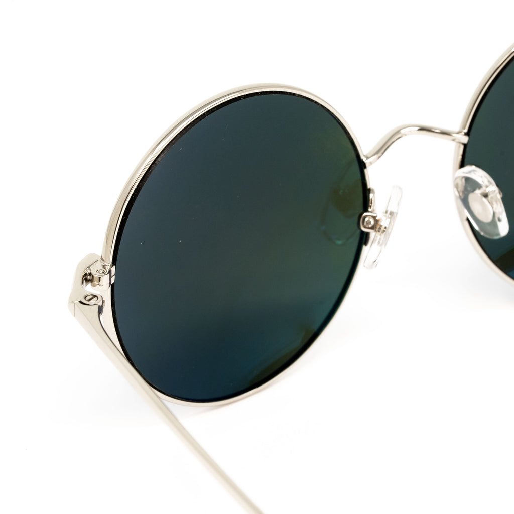 Matthew Williamson x Linda Farrow Blue Round Sunglasses