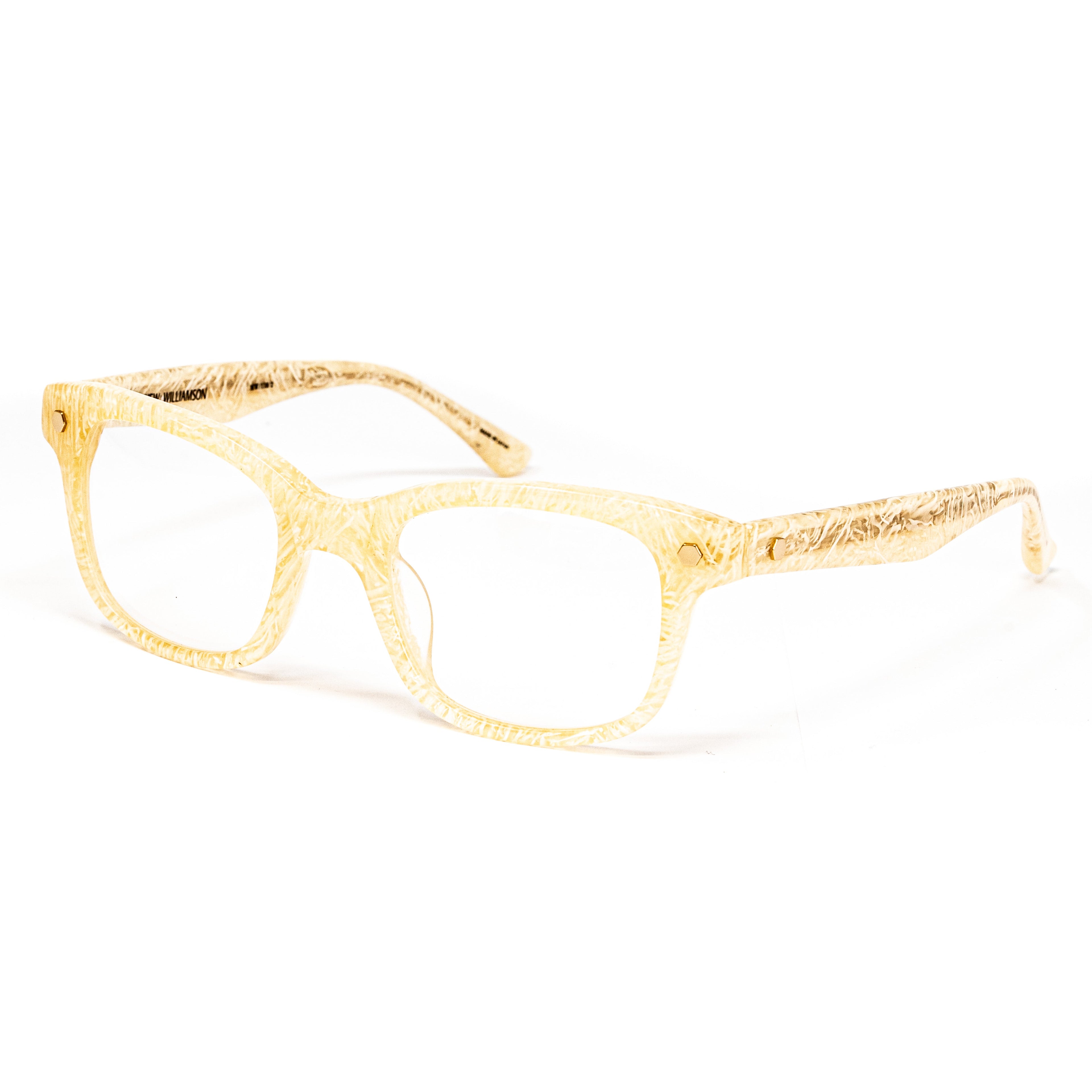 Matthew Williamson x Linda Farrow Marbled Yellow Eyeglasses
