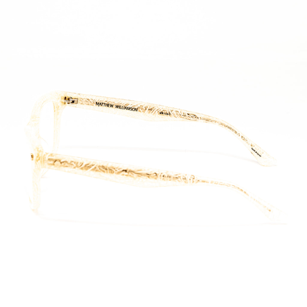 Matthew Williamson x Linda Farrow Marbled Yellow Eyeglasses