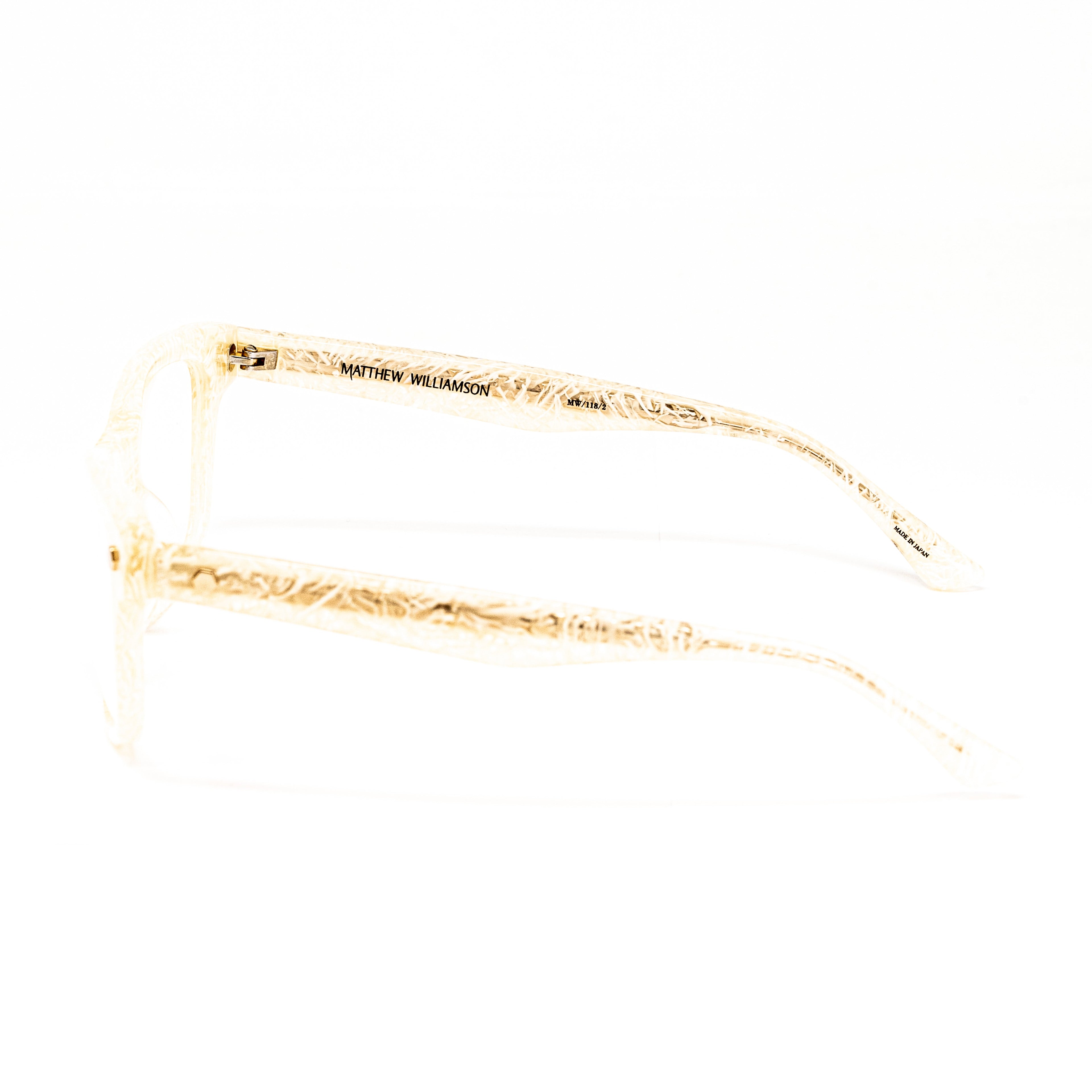 Matthew Williamson x Linda Farrow Marbled Yellow Eyeglasses