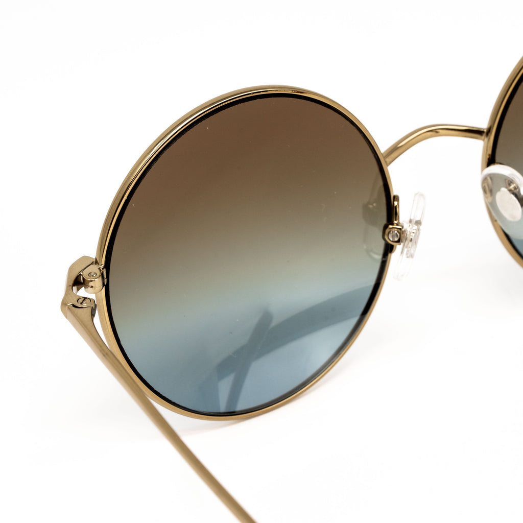 Matthew Williamson x Linda Farrow Gold Round Sunglasses