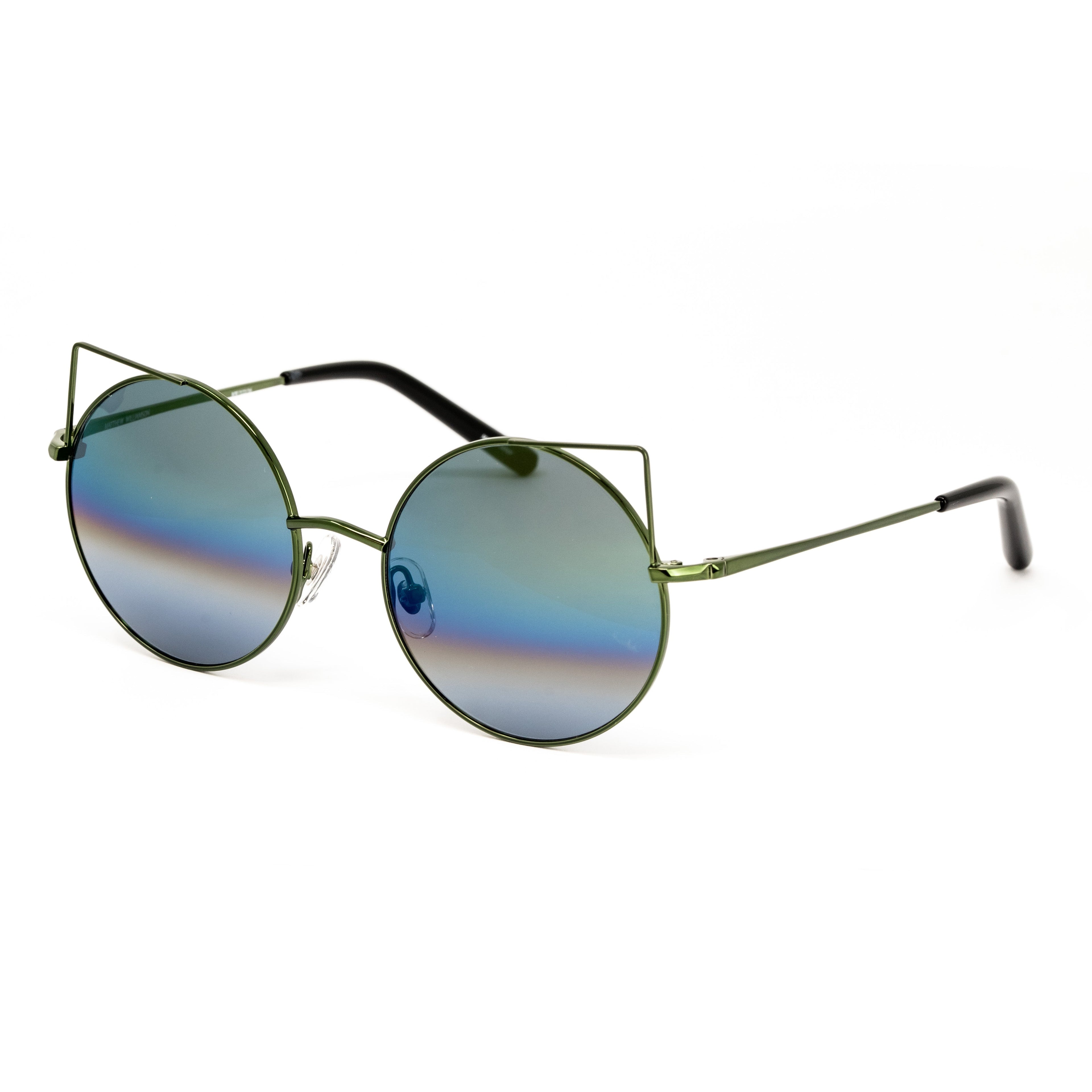 Matthew Williamson x Linda Farrow Green Cat-eye Sunglasses