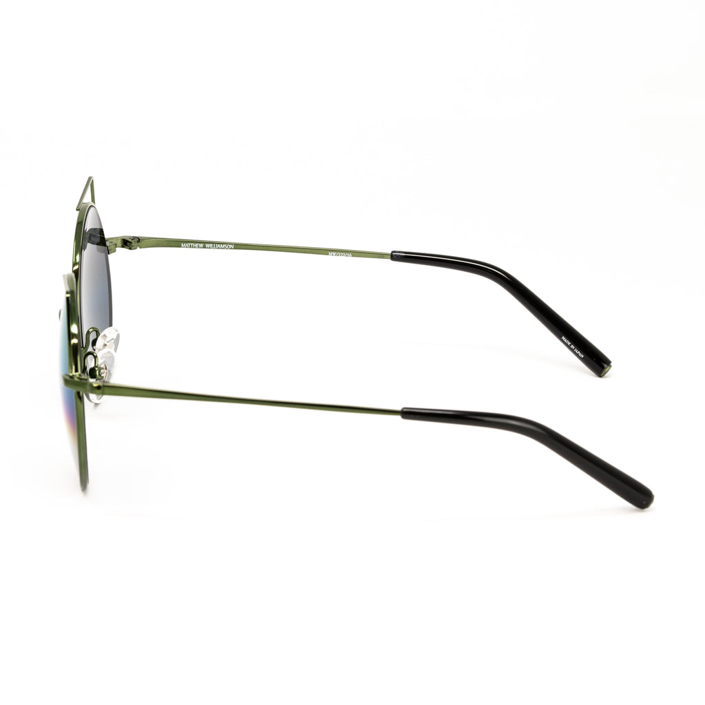 Matthew Williamson x Linda Farrow Green Cat-eye Sunglasses