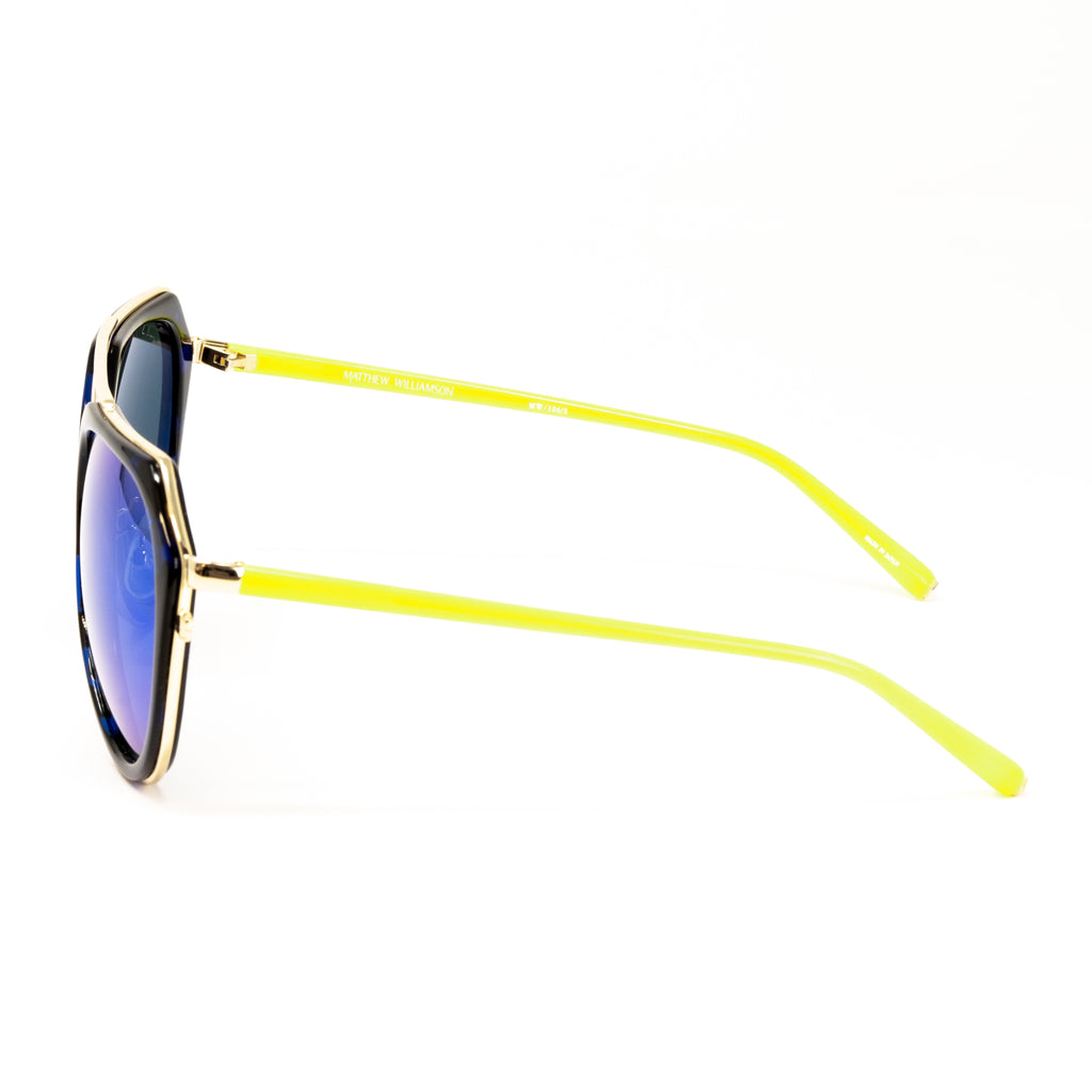 Matthew Williamson x Linda Farrow Black/Blue Sunglasses