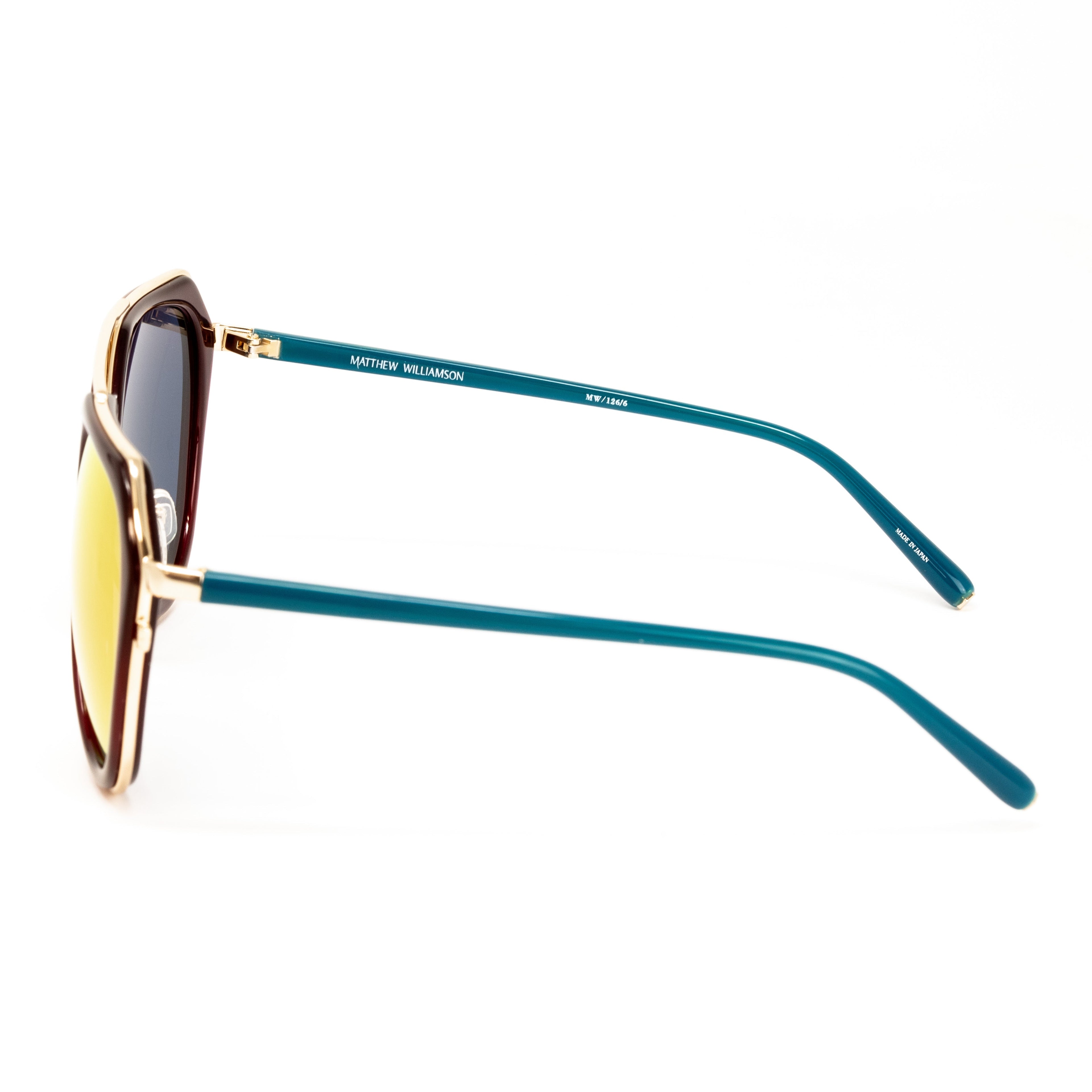 Matthew Williamson x Linda Farrow Red and Teal Sunglasses