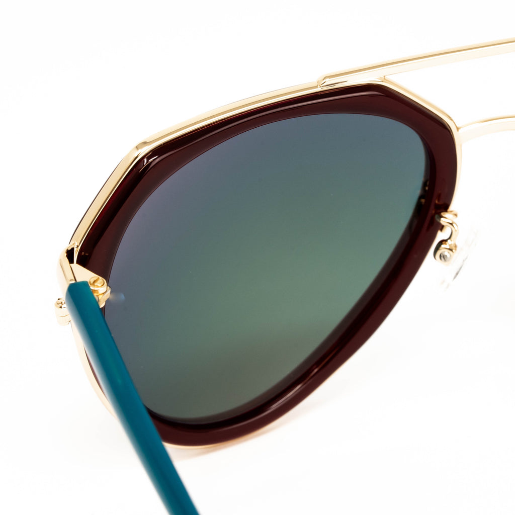 Matthew Williamson x Linda Farrow Red and Teal Sunglasses