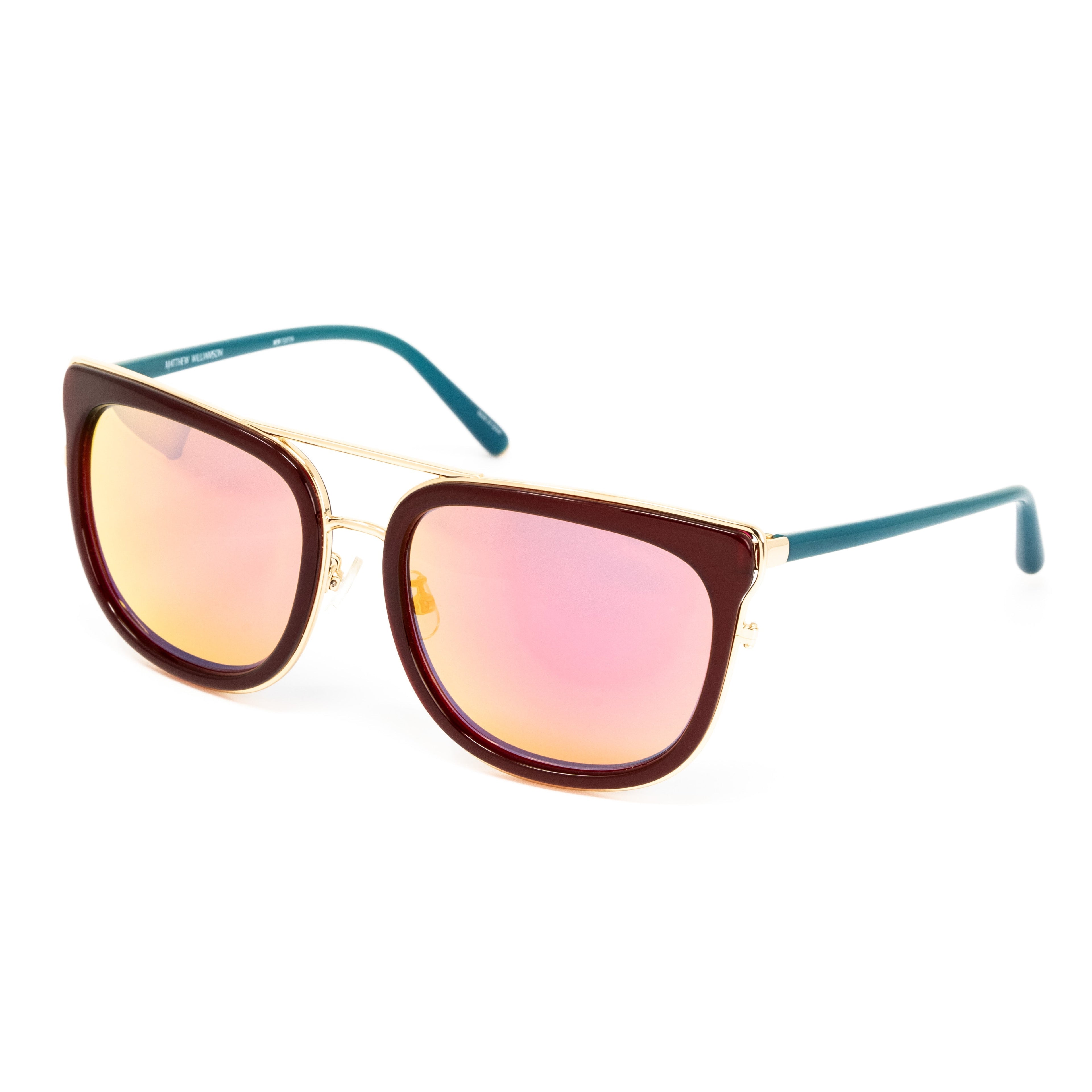 Matthew Williamson x Linda Farrow Burgundy Sunglasses