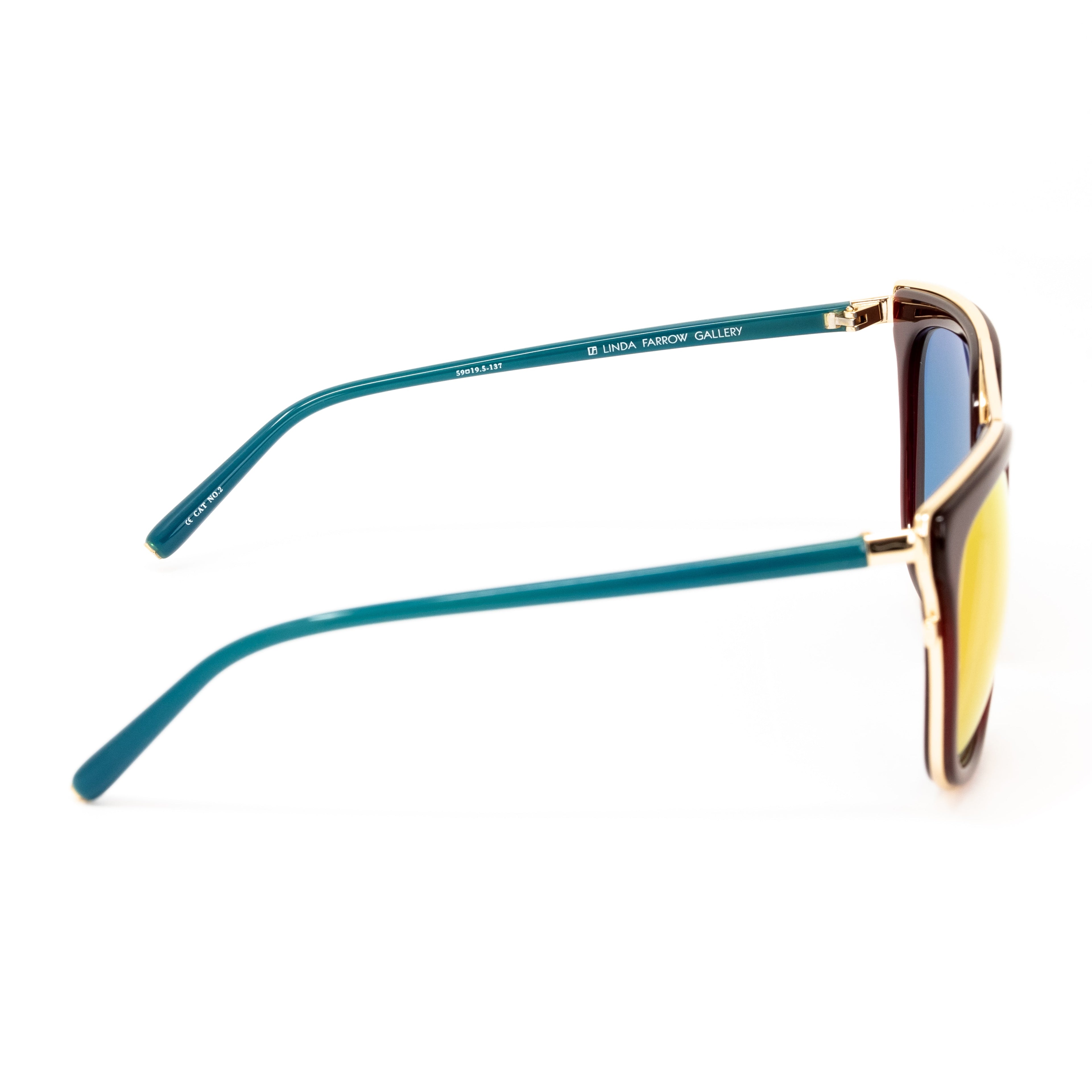 Matthew Williamson x Linda Farrow Burgundy Sunglasses