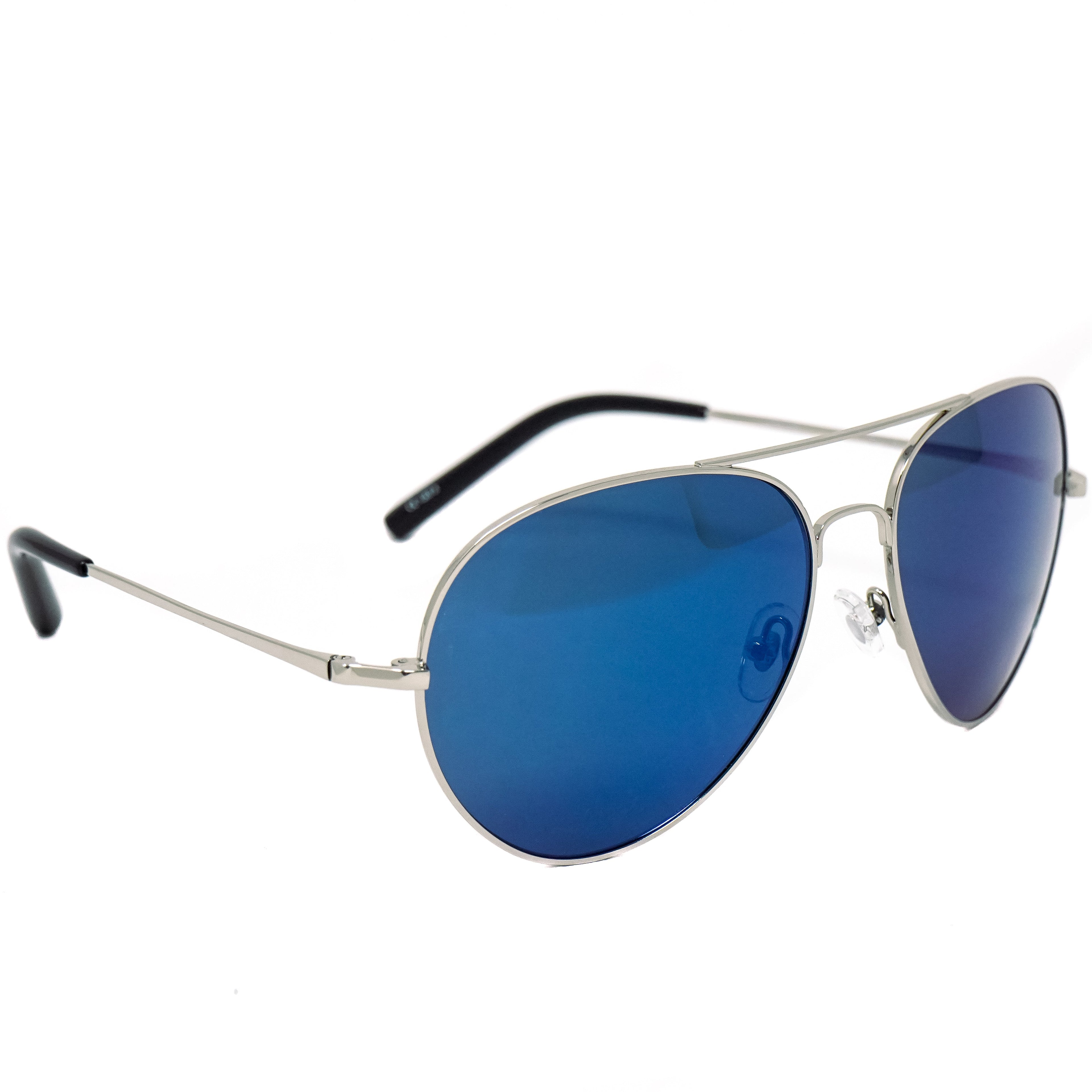 Matthew Williamson Unisex Aviator Sunglasses Steel Blue Mirror