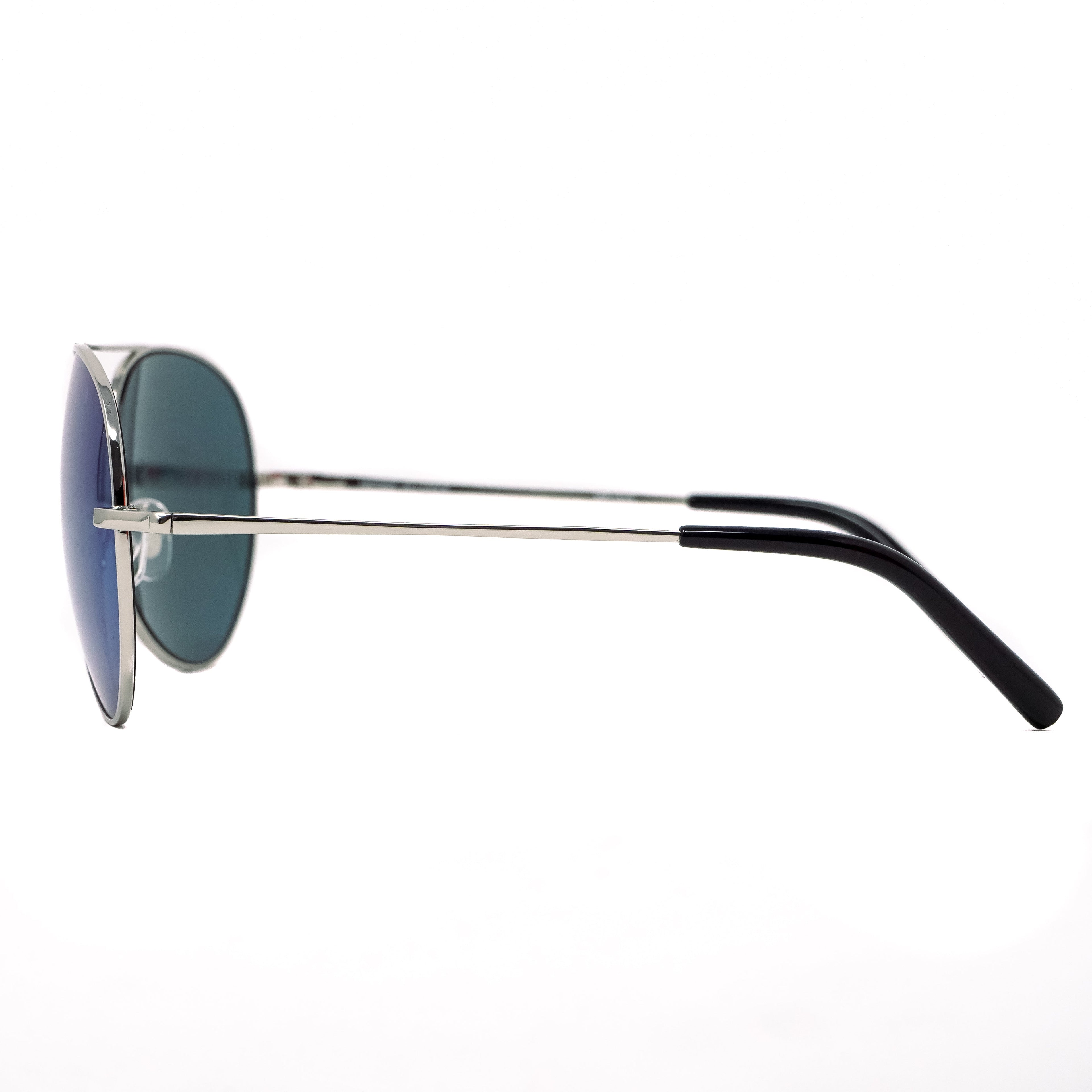 Matthew Williamson Unisex Aviator Sunglasses Steel Blue Mirror