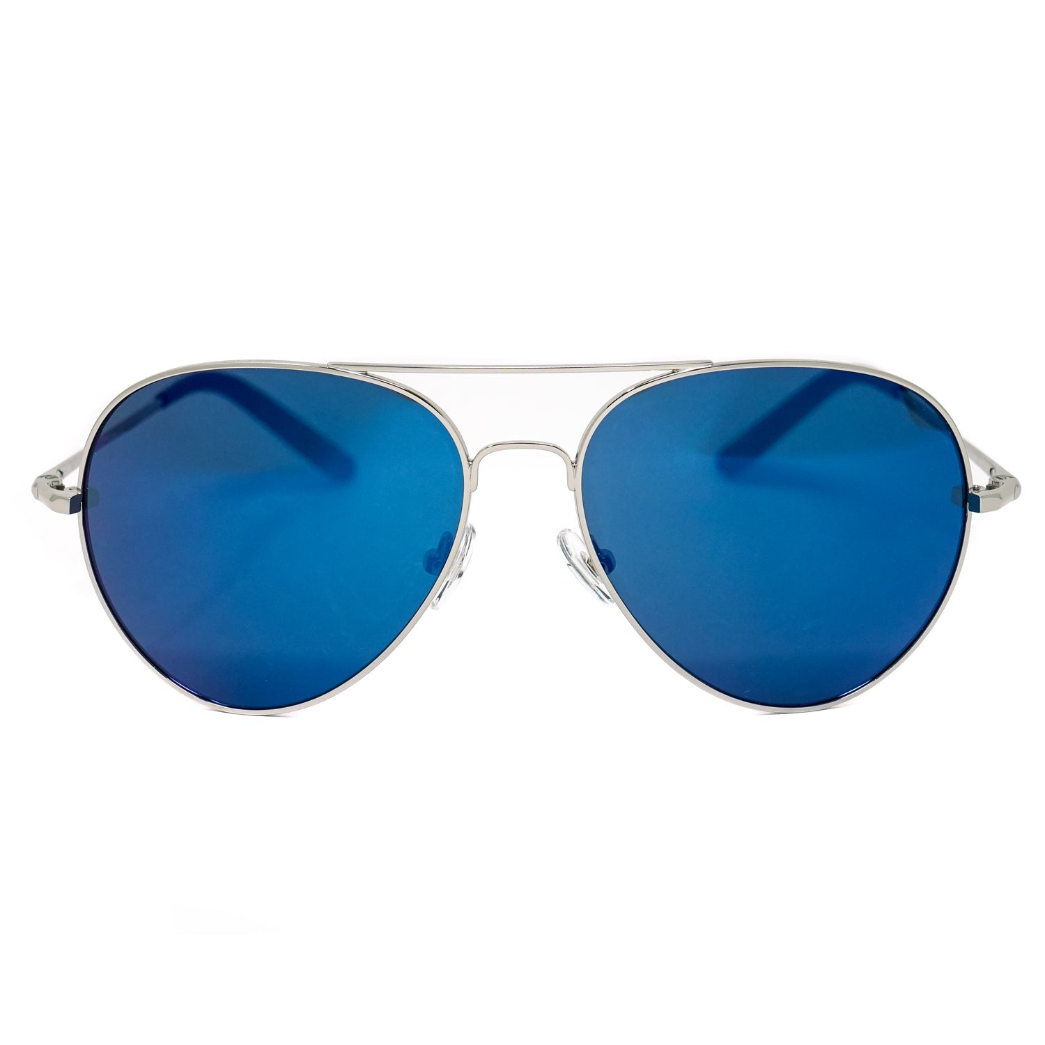 Matthew Williamson Unisex Aviator Sunglasses Steel Blue Mirror