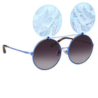 Matthew Williamson x Linda Farrow Blue Sunglasses