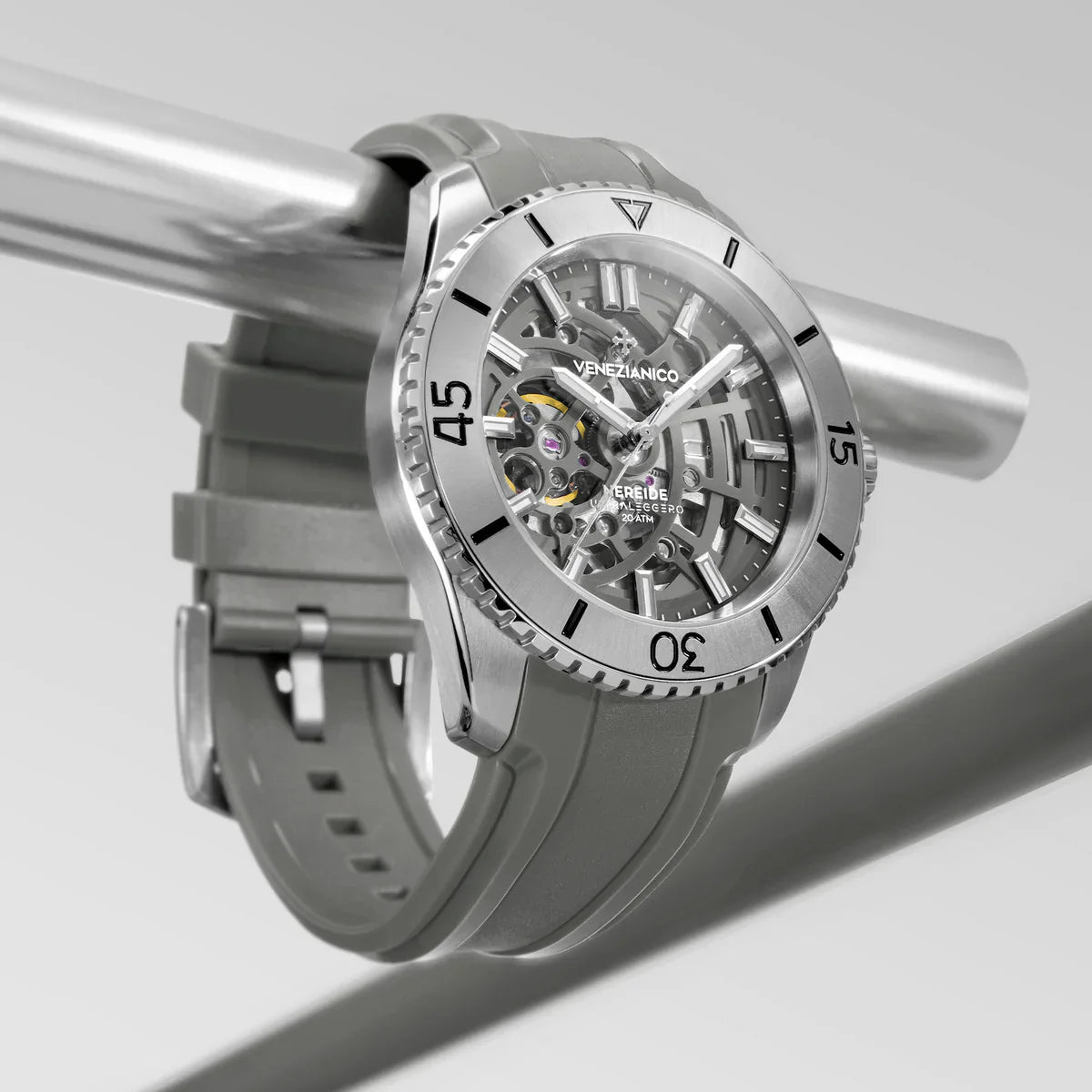 Venezianico Automatic Watch Nereide UltraLeggero 42 Skeleton Grey