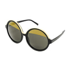 No. 21 Women's Sunglasses Round Black Yellow Gold