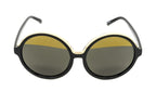 No. 21 Women's Sunglasses Round Black Yellow Gold