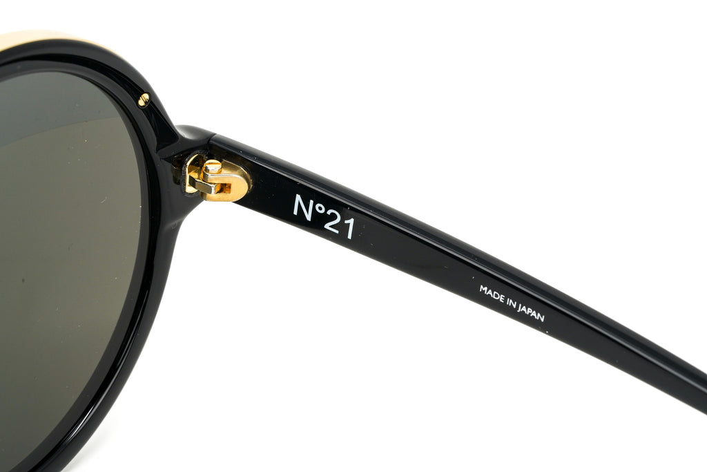 No. 21 Women's Sunglasses Round Black Yellow Gold