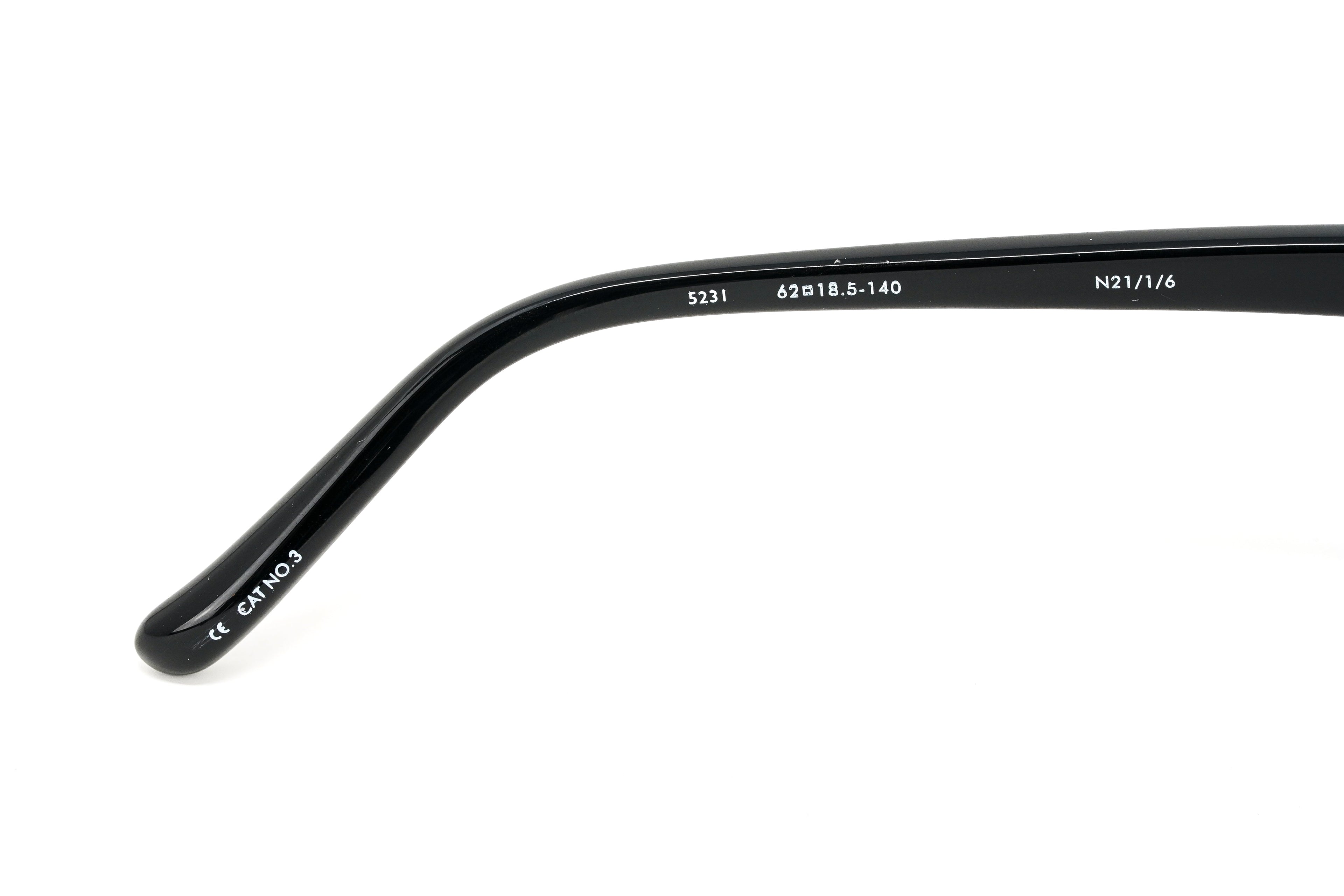 No. 21 Women's Sunglasses Round Black Yellow Gold