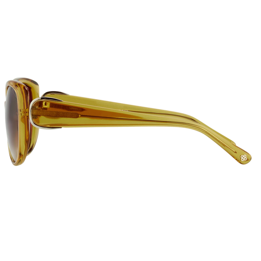 Oscar De La Renta x Linda Farrow Honey-toned Sunglasses