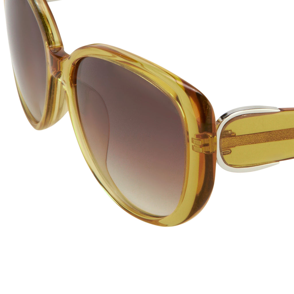 Oscar De La Renta x Linda Farrow Honey-toned Sunglasses