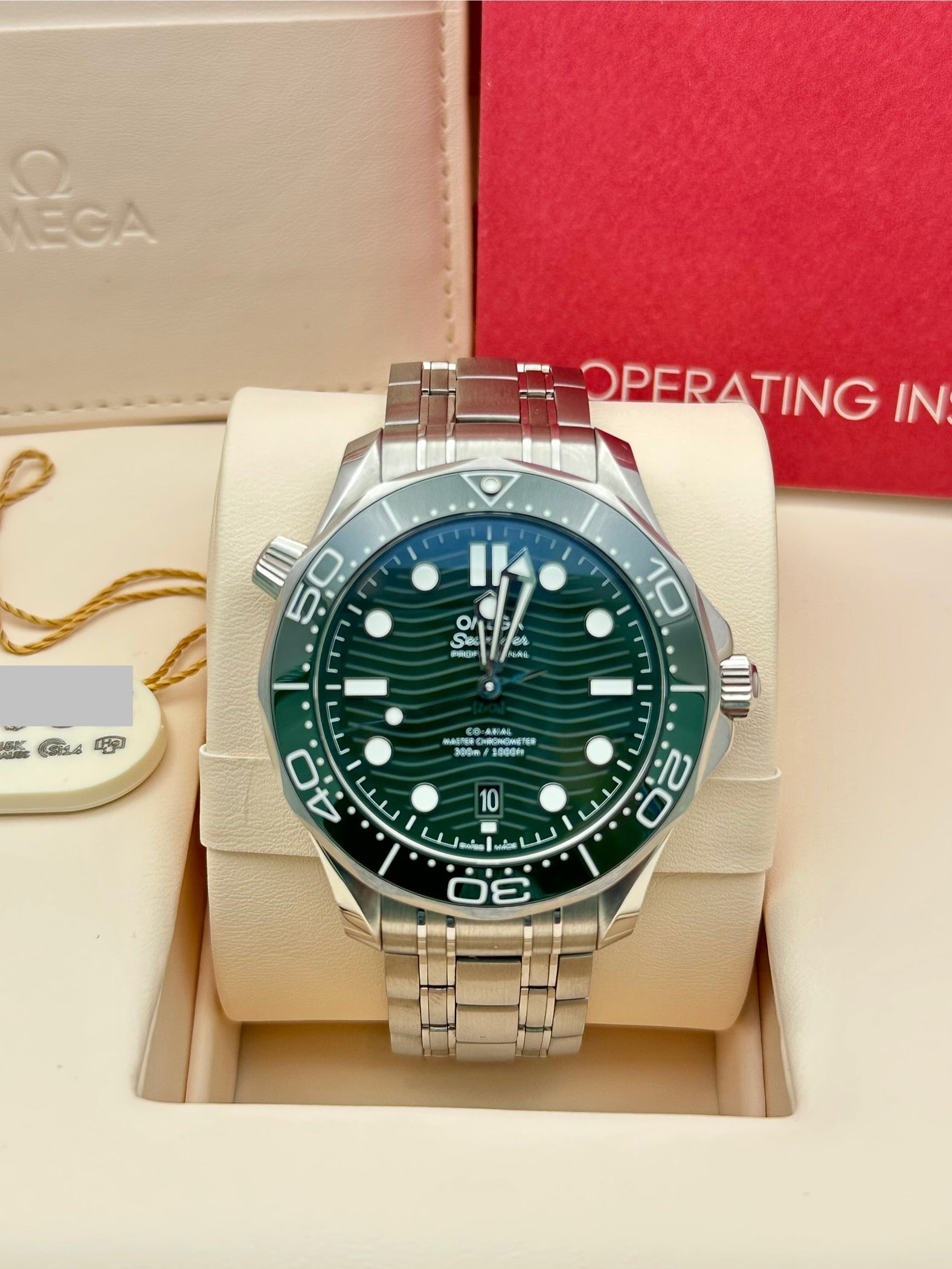 Omega Seamaster Diver 300M Co-Axial Master Chronometer Watch - 42 mm Steel Case - Green Ceramic Dial - 210.30.42.20.10.001