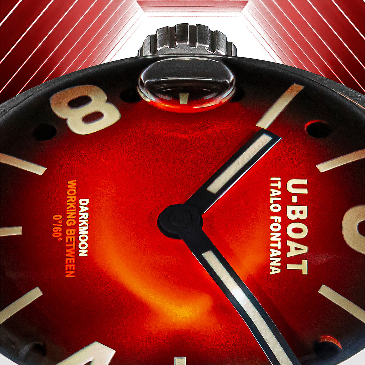 U-Boat Men's Watch Darkmoon 40 Red Soleil Steel