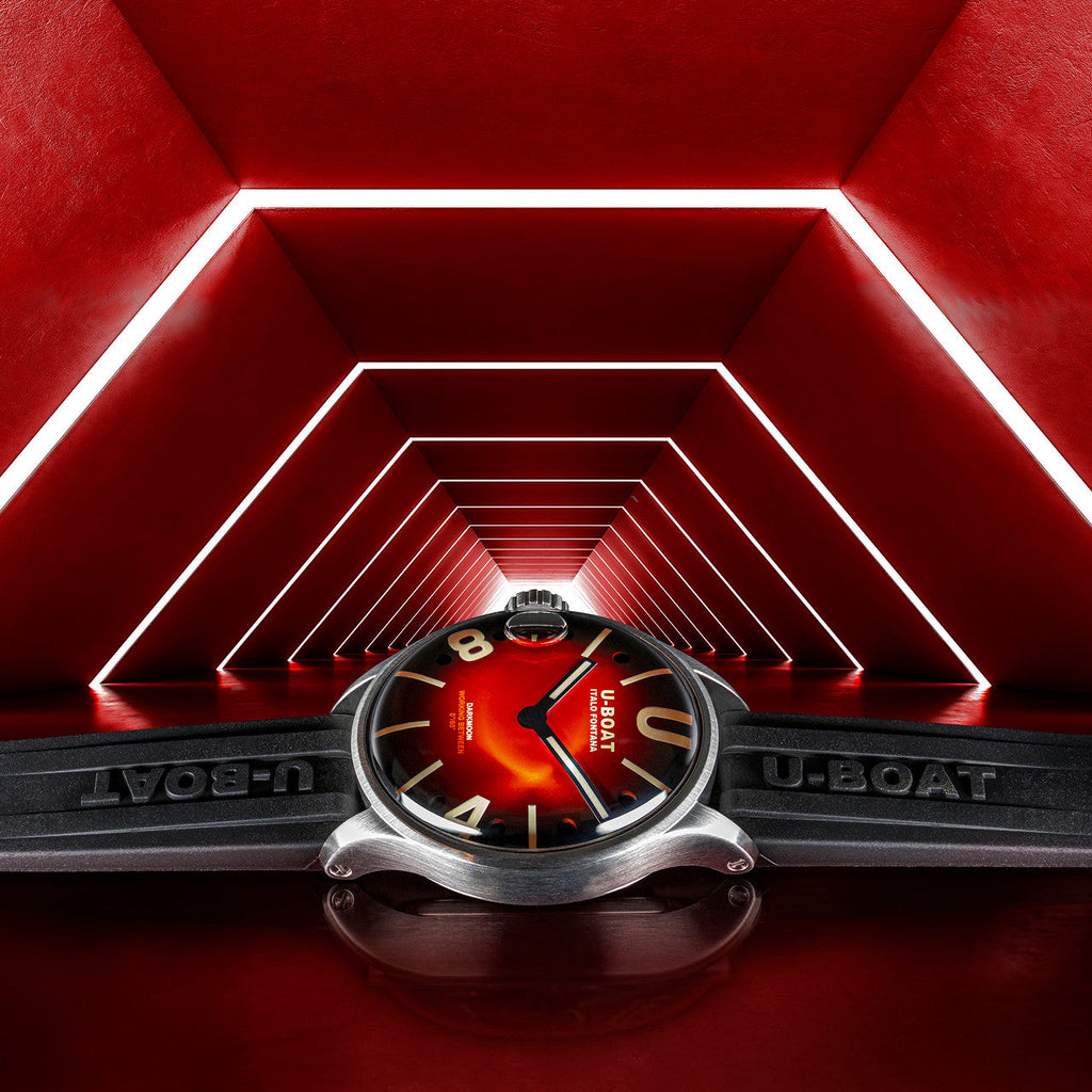U-Boat Men's Watch Darkmoon 40 Red Soleil Steel