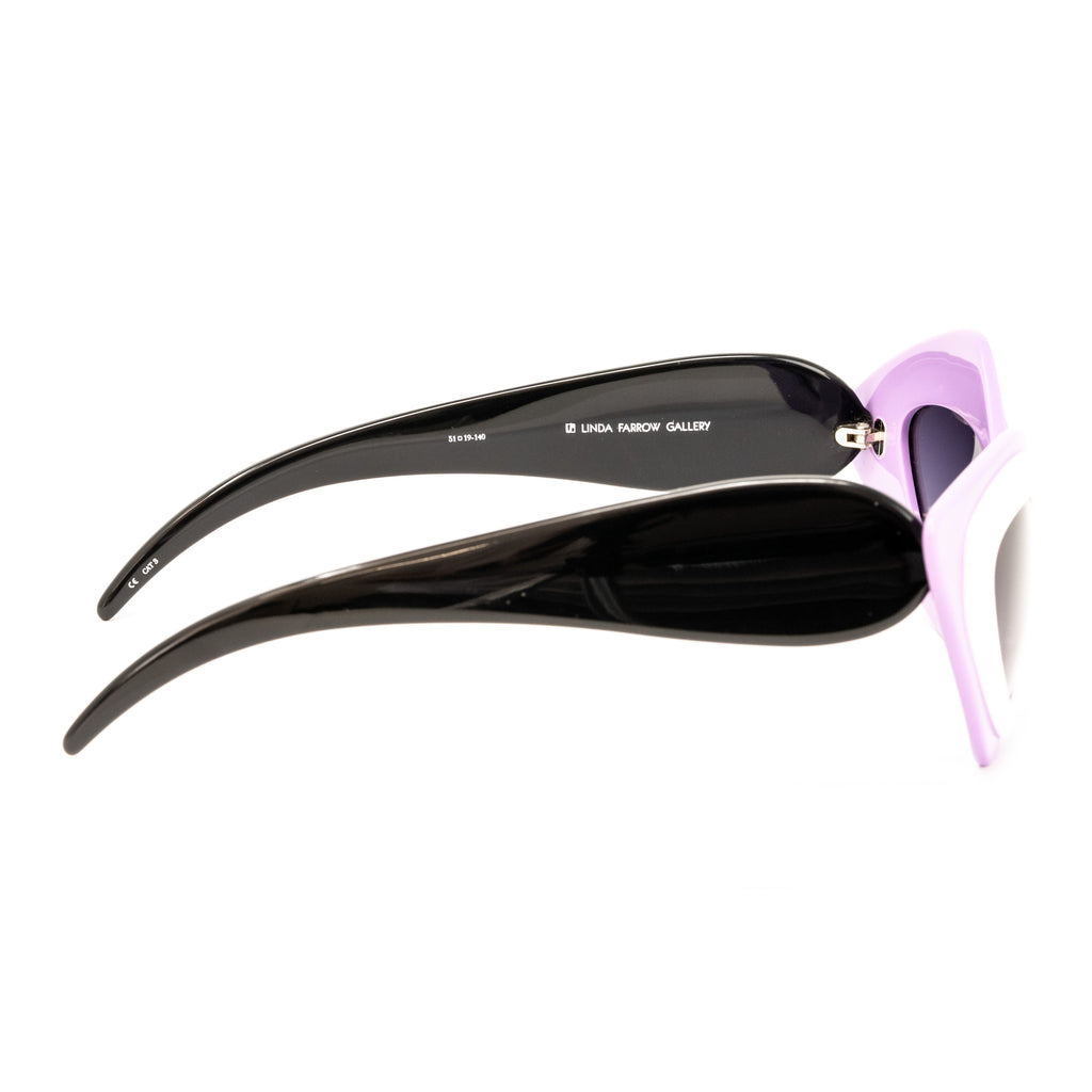 Prabal Gurung x Linda Farrow Cat Eye Pop Art White Purple Polarised Sunglasses