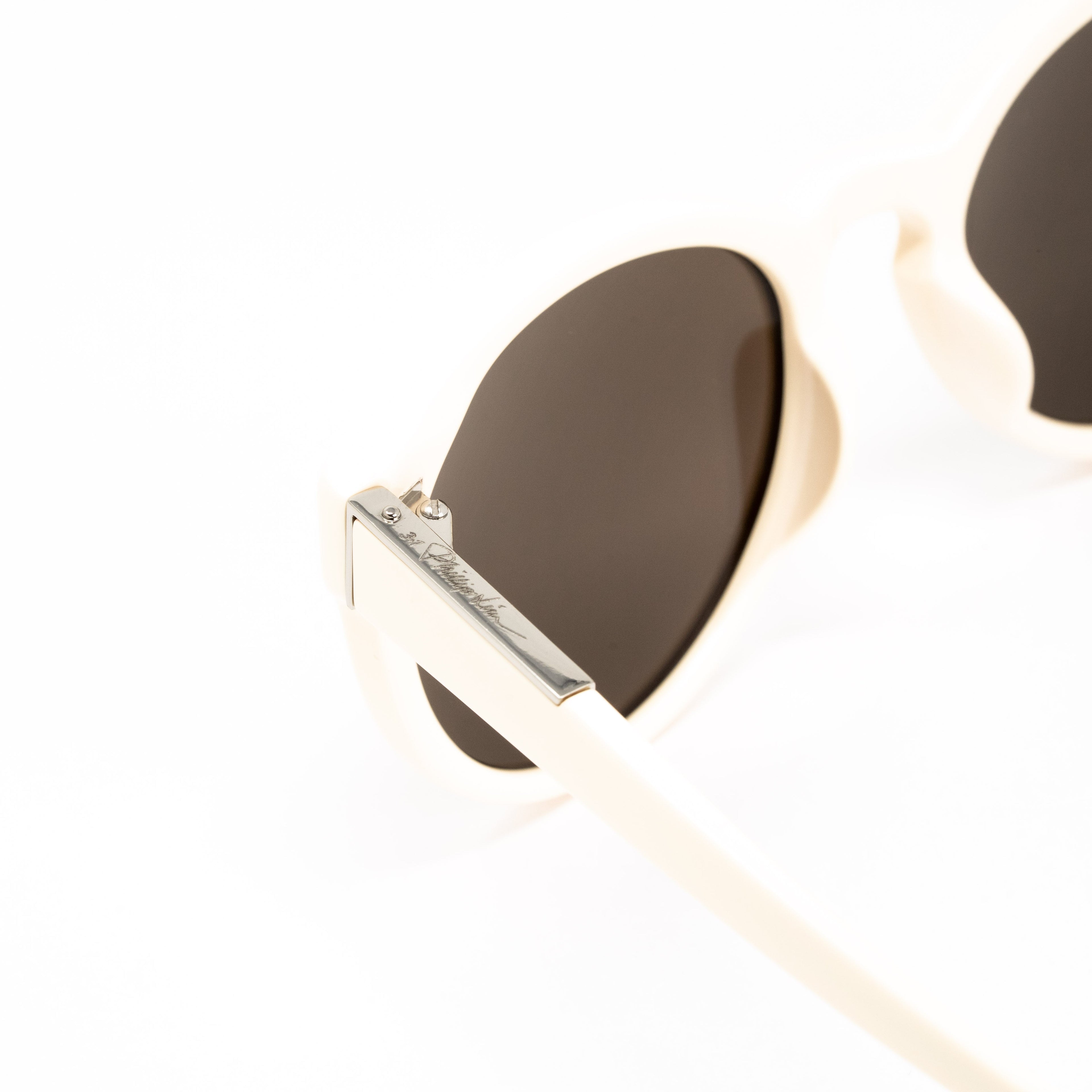 Phillip Lim x Linda Farrow Cream Sunglasses