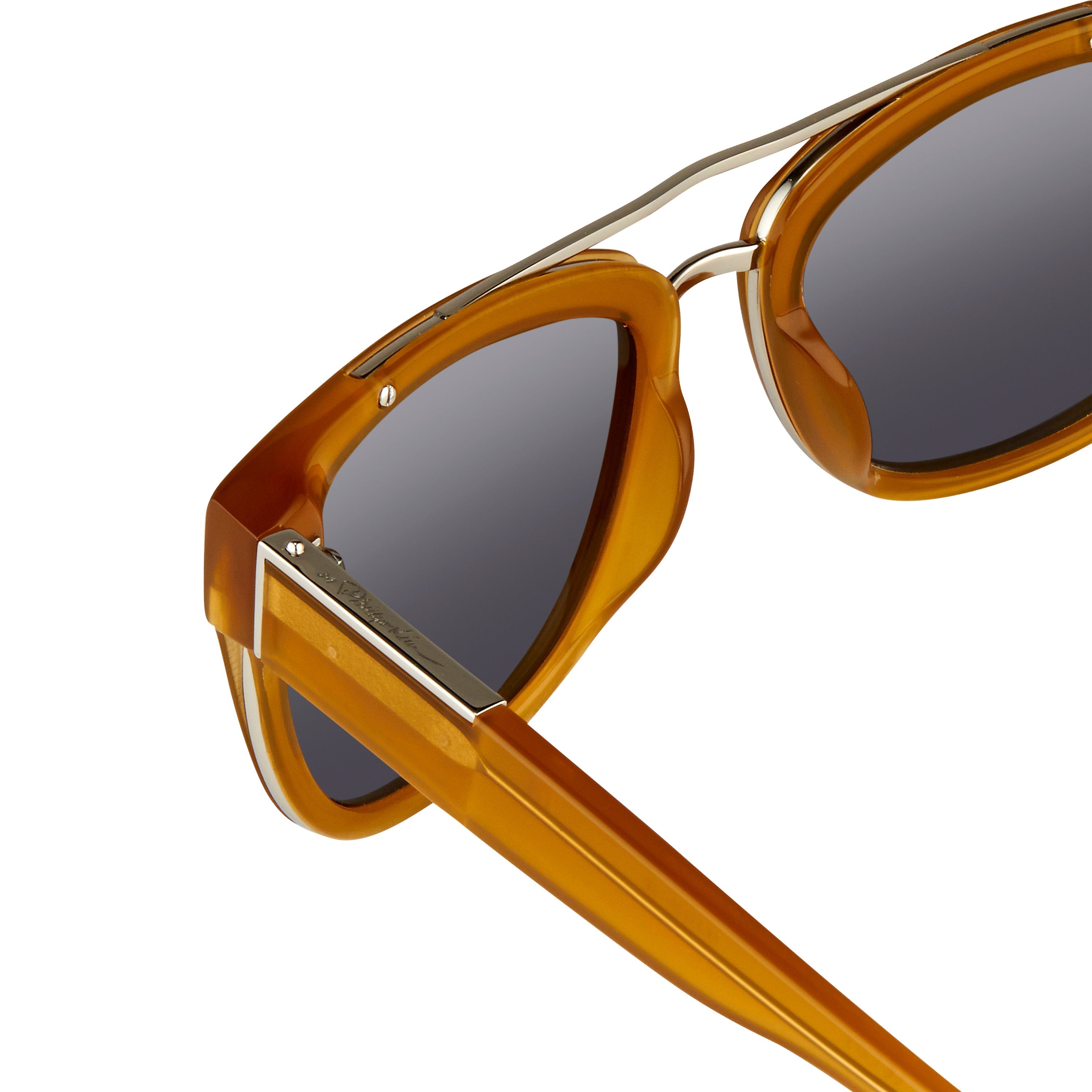 Phillip Lim X Linda Farrow Brown Grey Sunglasses
