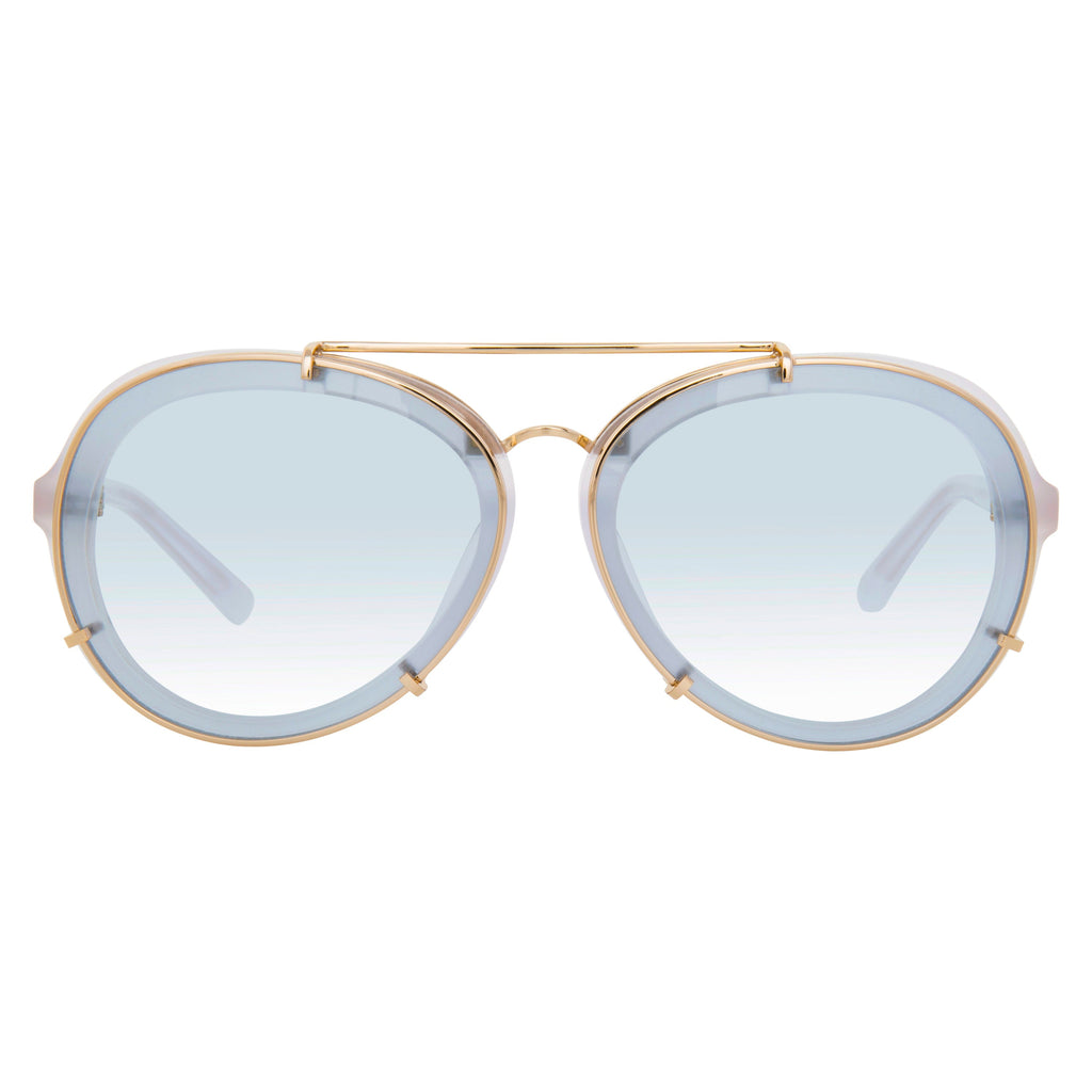 Phillip Lim x Linda Farrow White Blue Sunglasses