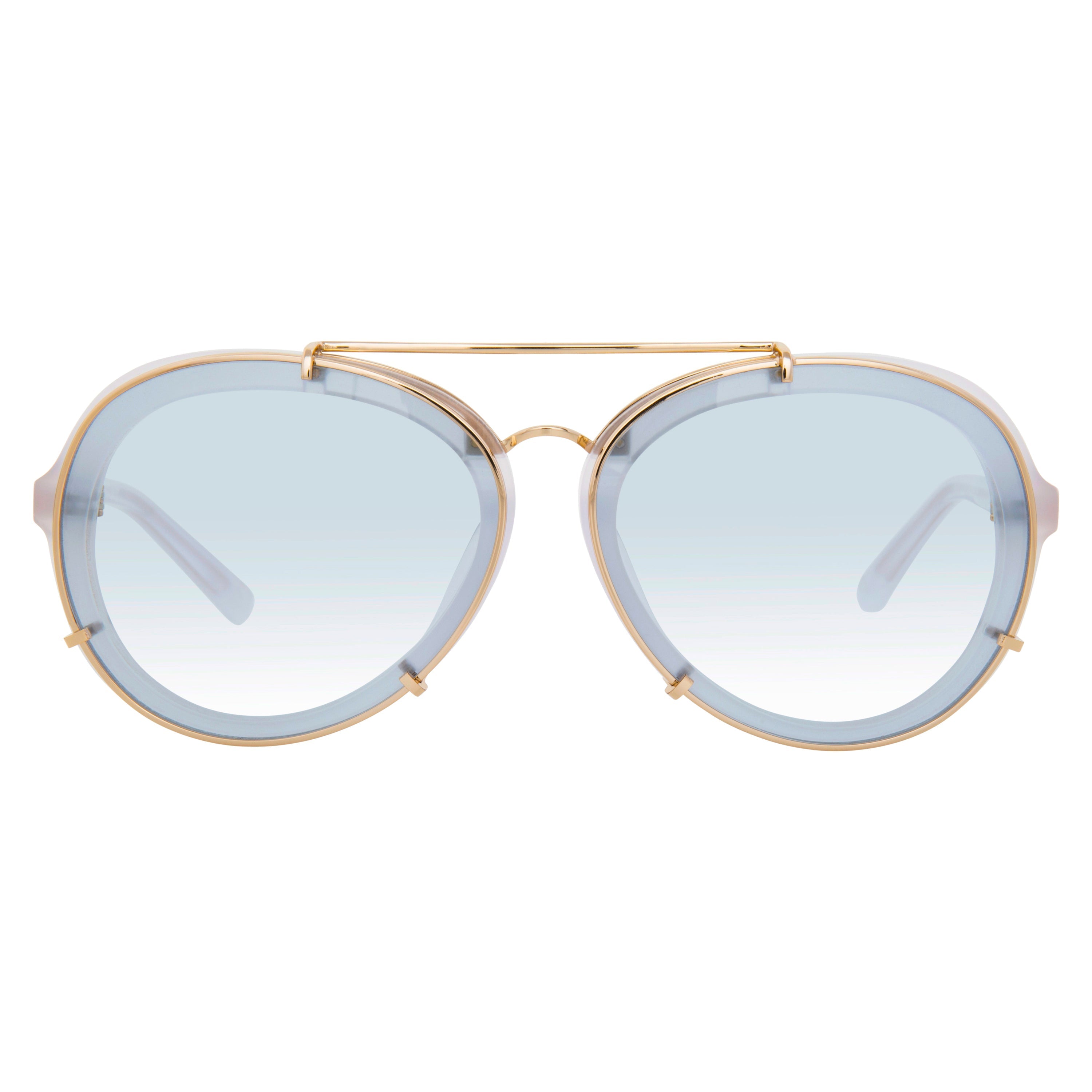 Phillip Lim x Linda Farrow White Blue Sunglasses