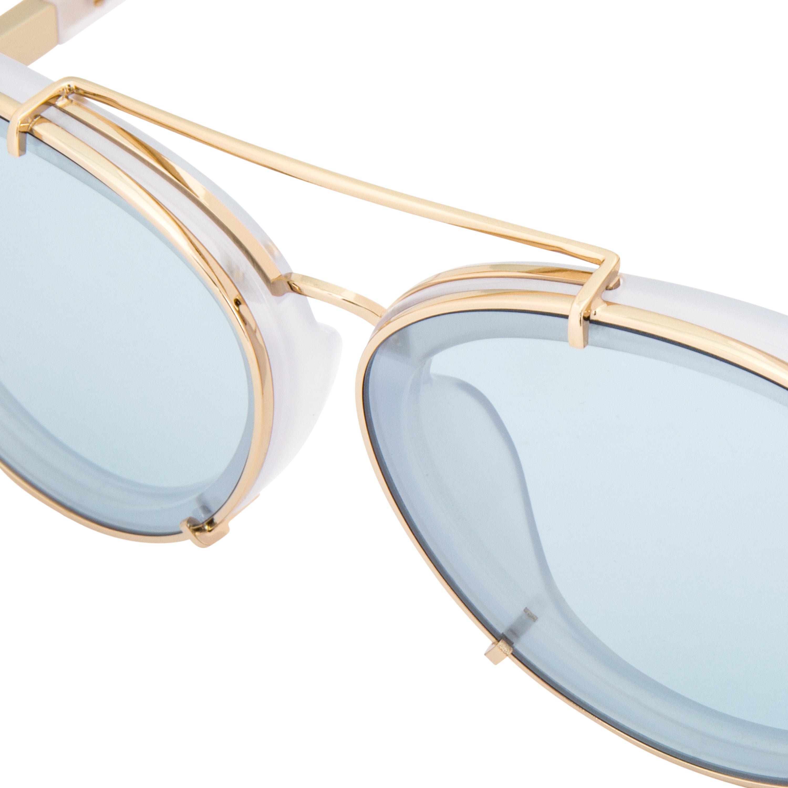 Phillip Lim x Linda Farrow White Blue Sunglasses