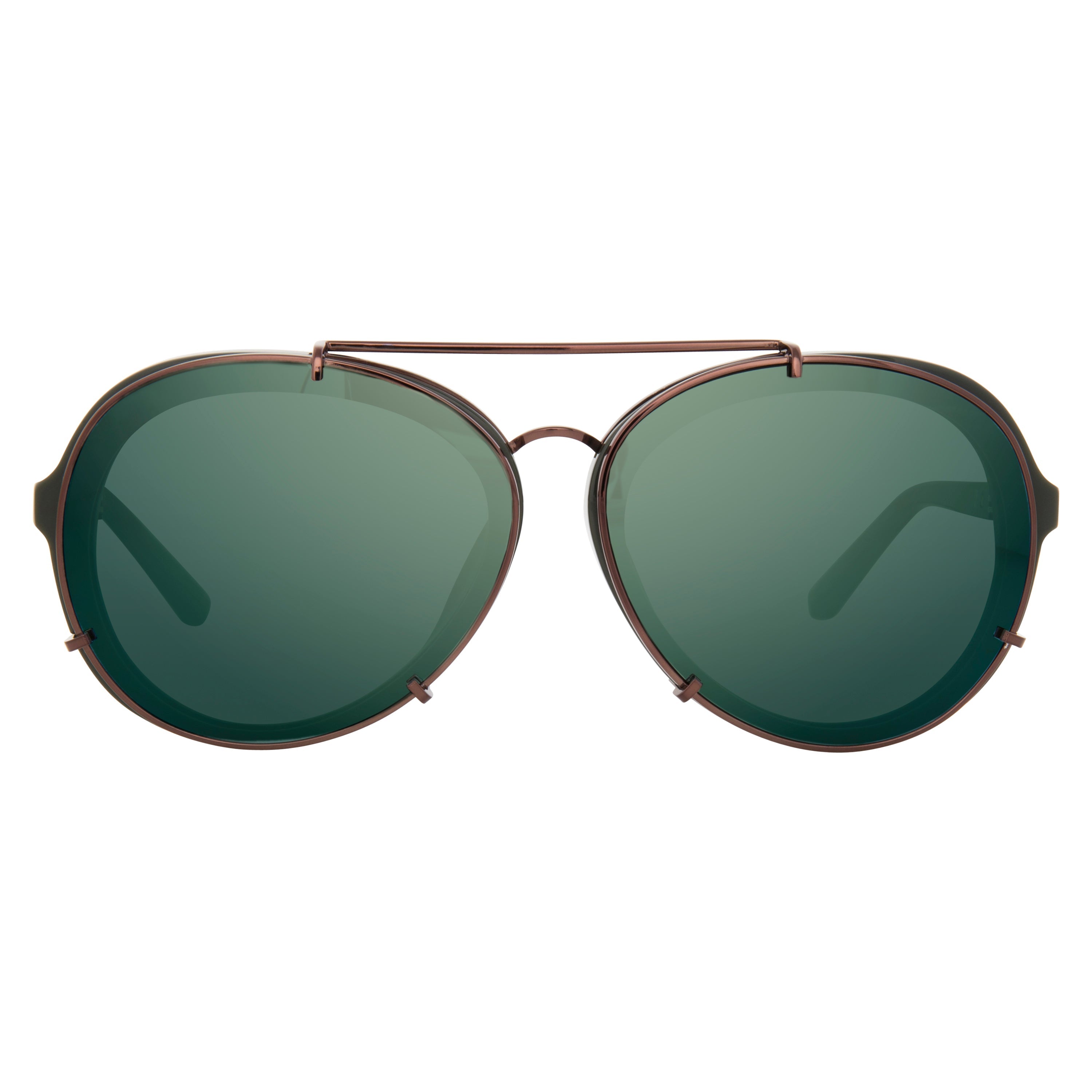 Phillip Lim x Linda Farrow Green Sunglasses