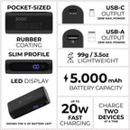 Essential Power Bank - 5,000mAh capacity, on-the-go