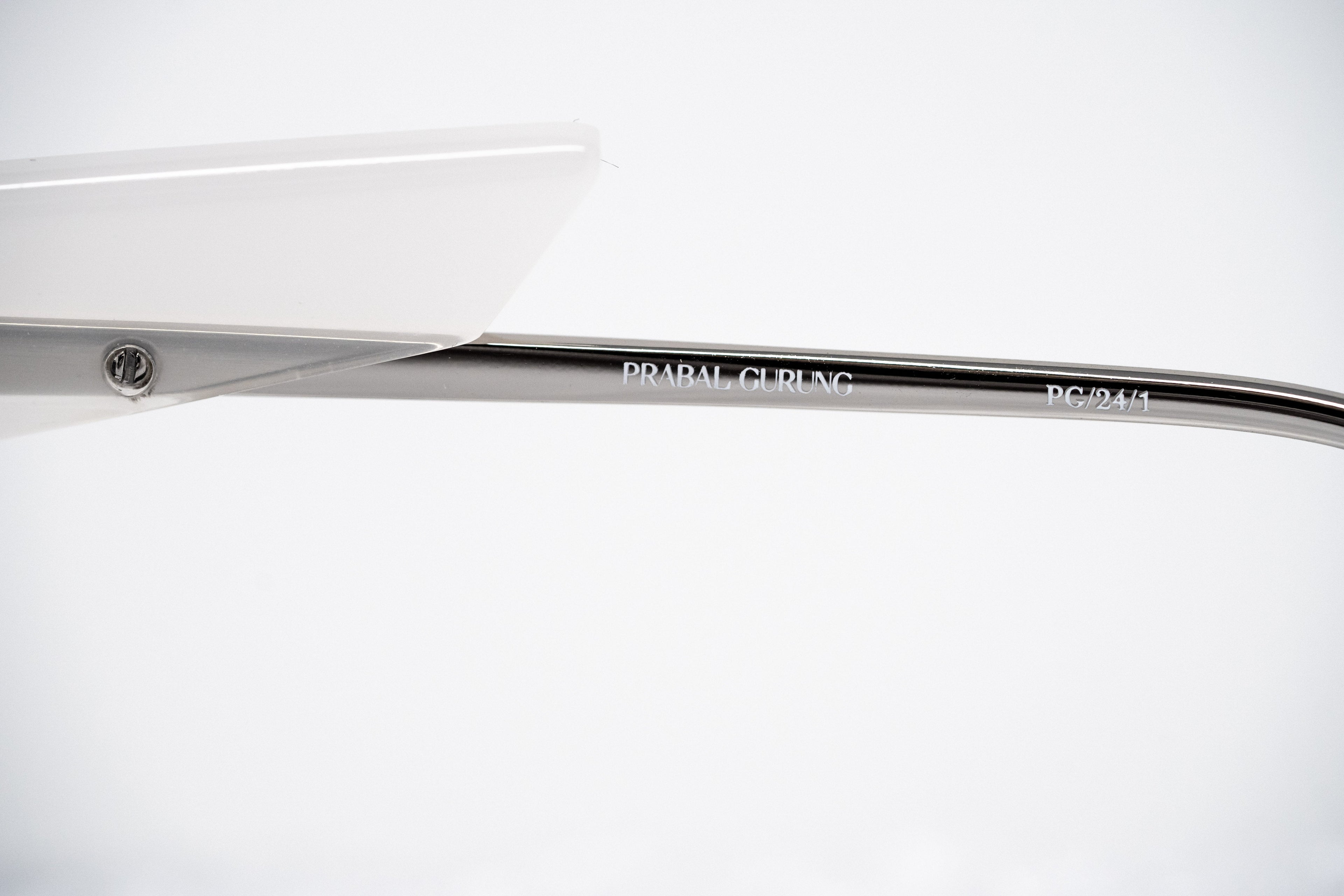 Prabal Gurung Sunglasses Round White Silver and Grey