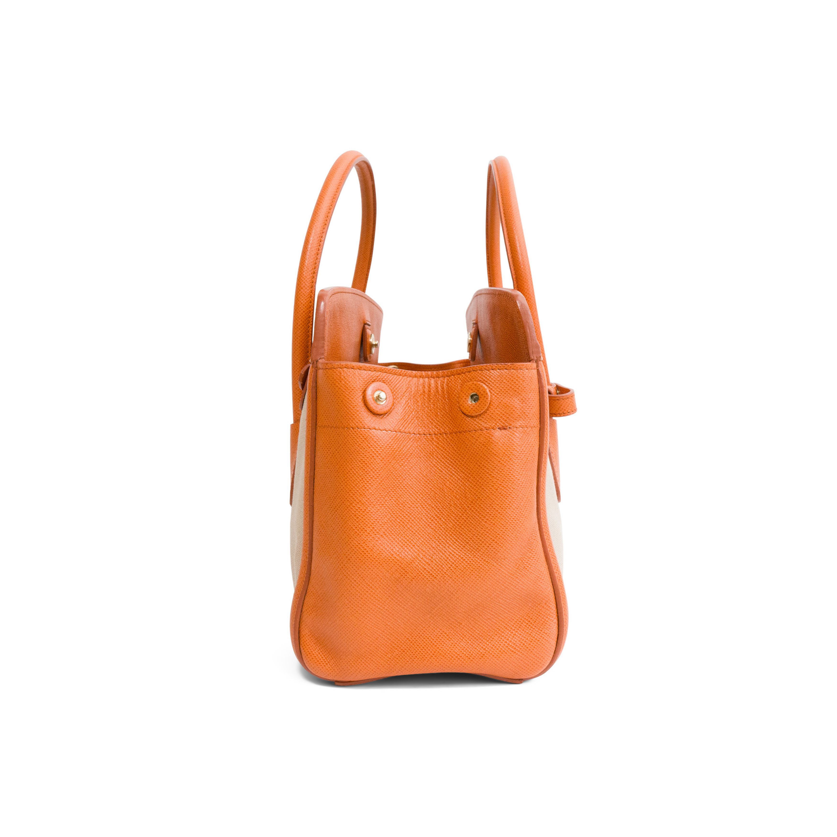 Prada 'Saffiano-Cuir Trimmed Canapa' Tote