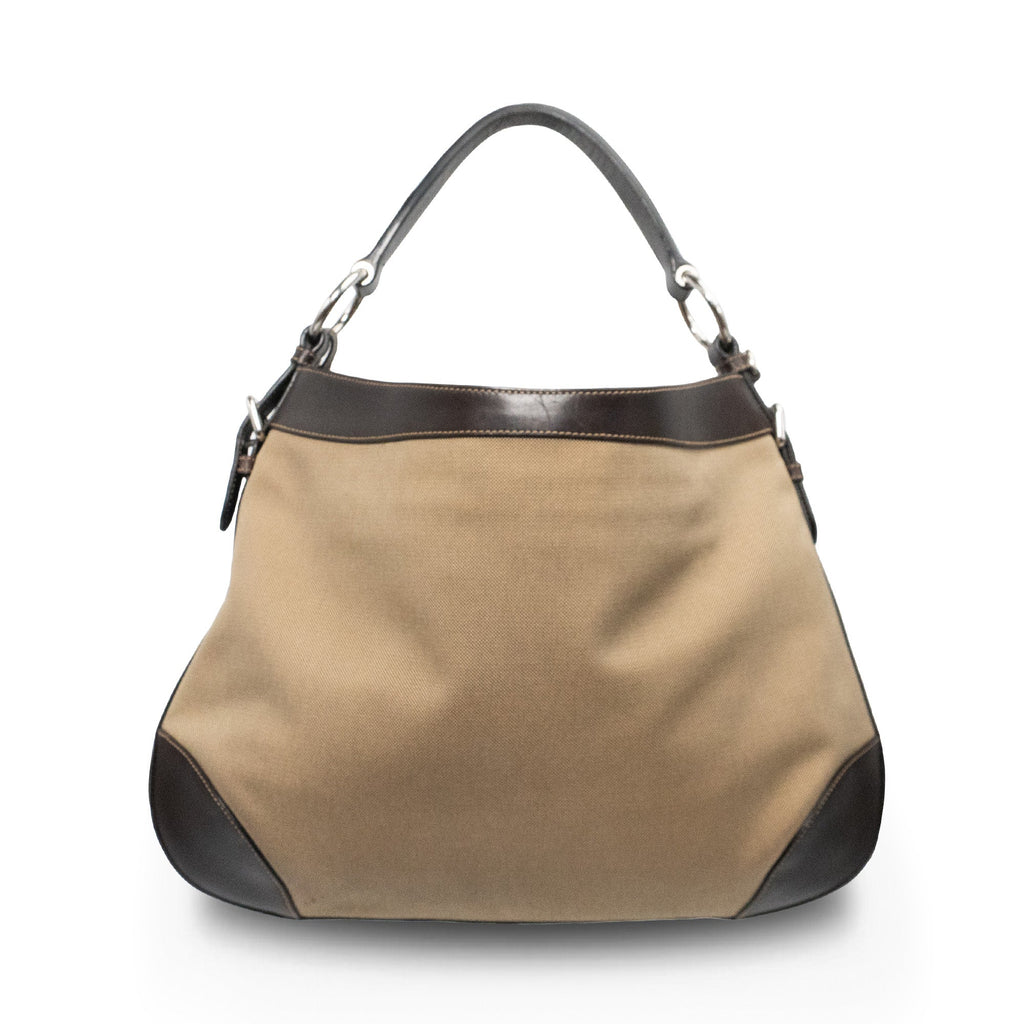 Prada 'Logo Jacquard Canapa Hobo Bag'