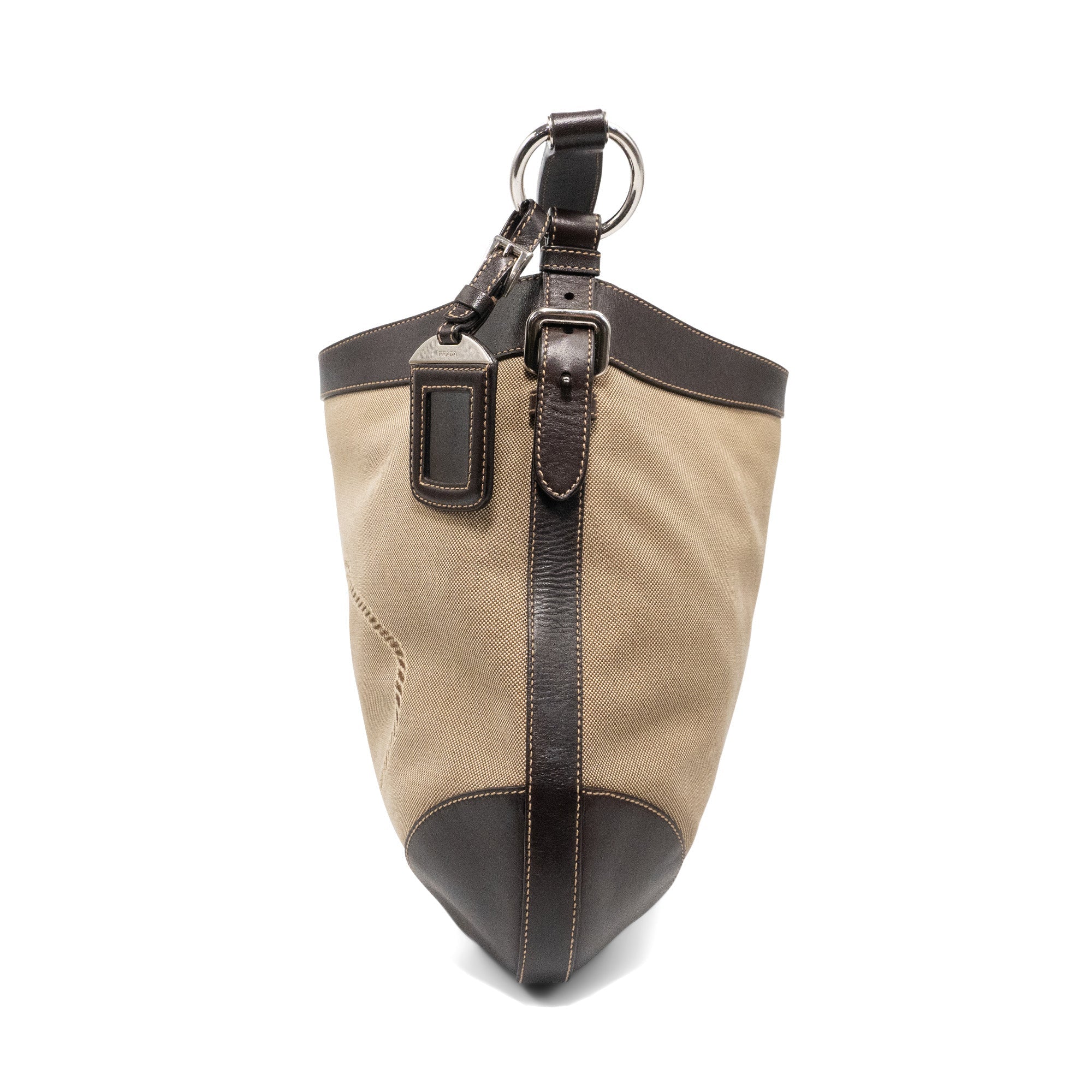 Prada 'Logo Jacquard Canapa Hobo Bag'