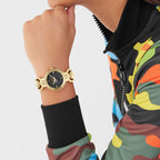 Plein Sport Supernova Ladies Black Gold  Watch
