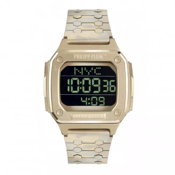 Philipp Plein Watch Hyper Shock Gold Camo
