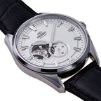 Orient Semi Skeleton Open Heart Men's Silver Watch