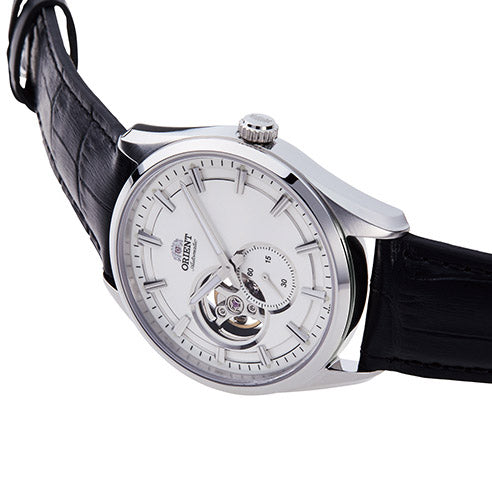 Orient Semi Skeleton Open Heart Men's Silver Watch