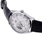Orient Semi Skeleton Open Heart Men's Silver Watch