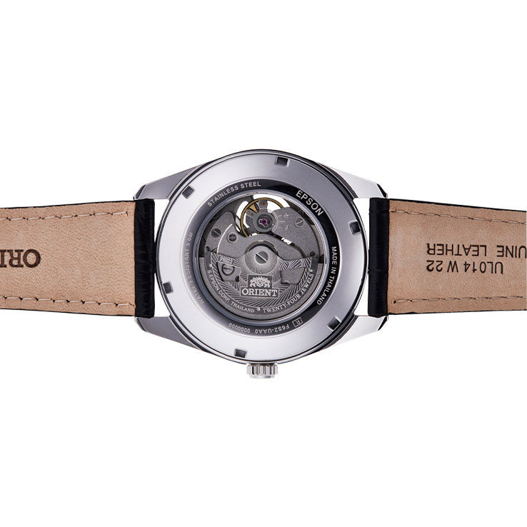 Orient Semi Skeleton Open Heart Men's Silver Watch